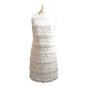 White House Black Market Lace Crochet Dress Sz 4 Wedding Party Prom Formal Glam